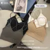 The new fixed-cup French pure desire niche top with straps gathers together to prevent sagging, beautification the back, strapless and sexy wrapping around the chest details Picture